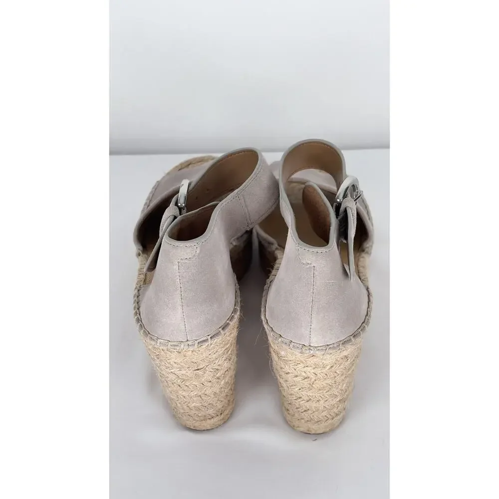 Marc Fisher Suede Alida Espadrille Platform Wedge Womens Size 9 Leather Shoe